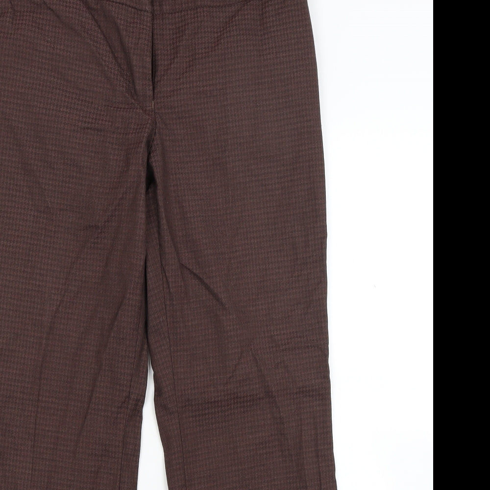NEXT Womens Brown Check  Trousers  Size 12 L26 in