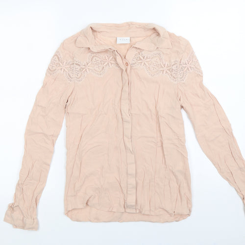 Villa Collection  Womens Pink   Basic Button-Up Size XS