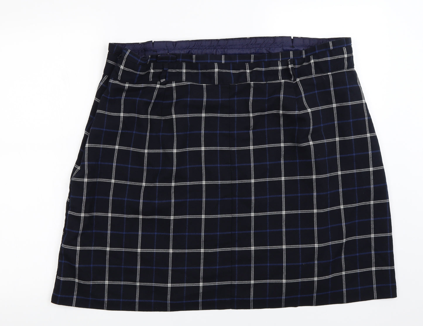 F&F  Womens Blue Check  A-Line Skirt Size 16
