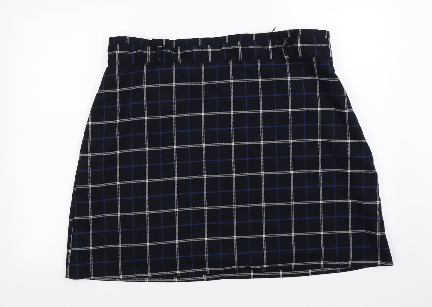 F&F  Womens Blue Check  A-Line Skirt Size 16
