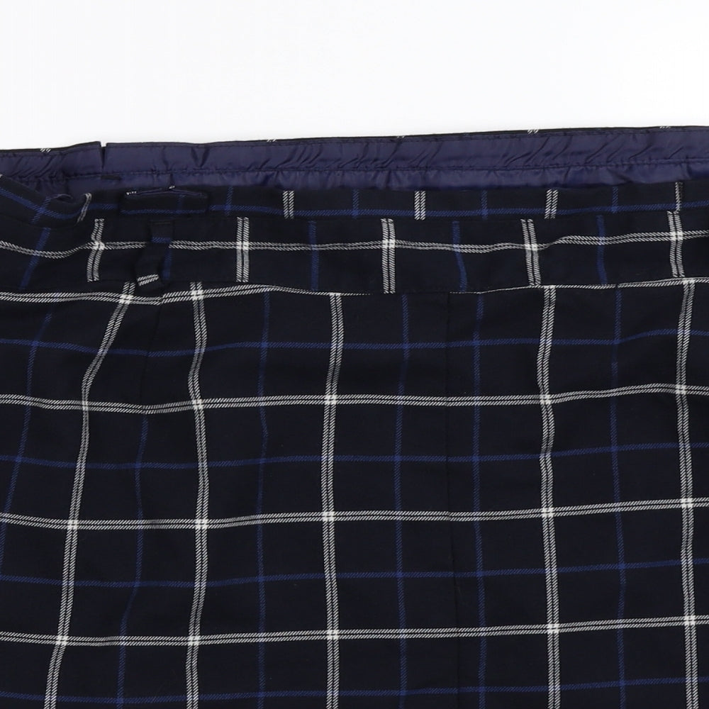 F&F  Womens Blue Check  A-Line Skirt Size 16
