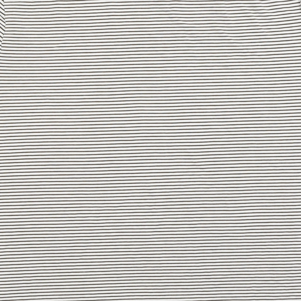 NEXT Womens White Striped  Basic T-Shirt Size 14