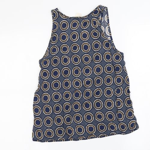 H&M Womens Blue Polka Dot  Basic Blouse Size 4