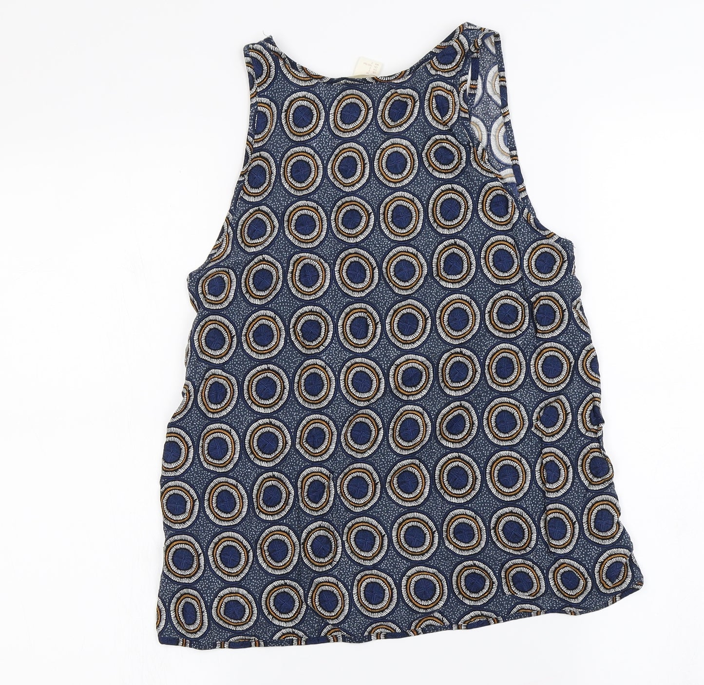 H&M Womens Blue Polka Dot  Basic Blouse Size 4