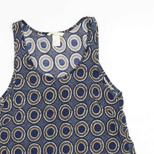 H&M Womens Blue Polka Dot  Basic Blouse Size 4