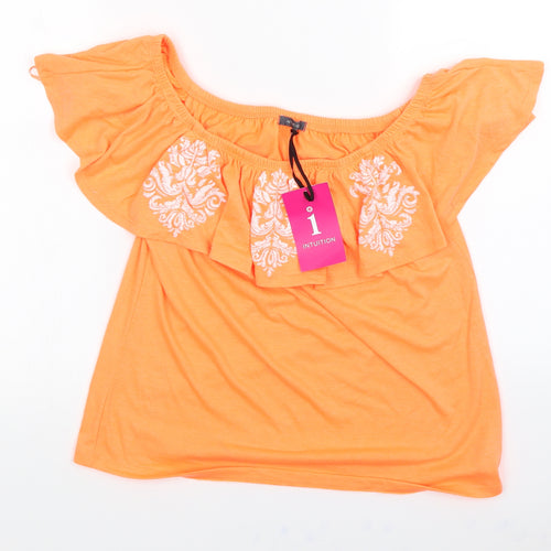 intuition  Womens Orange   Basic T-Shirt Size 12