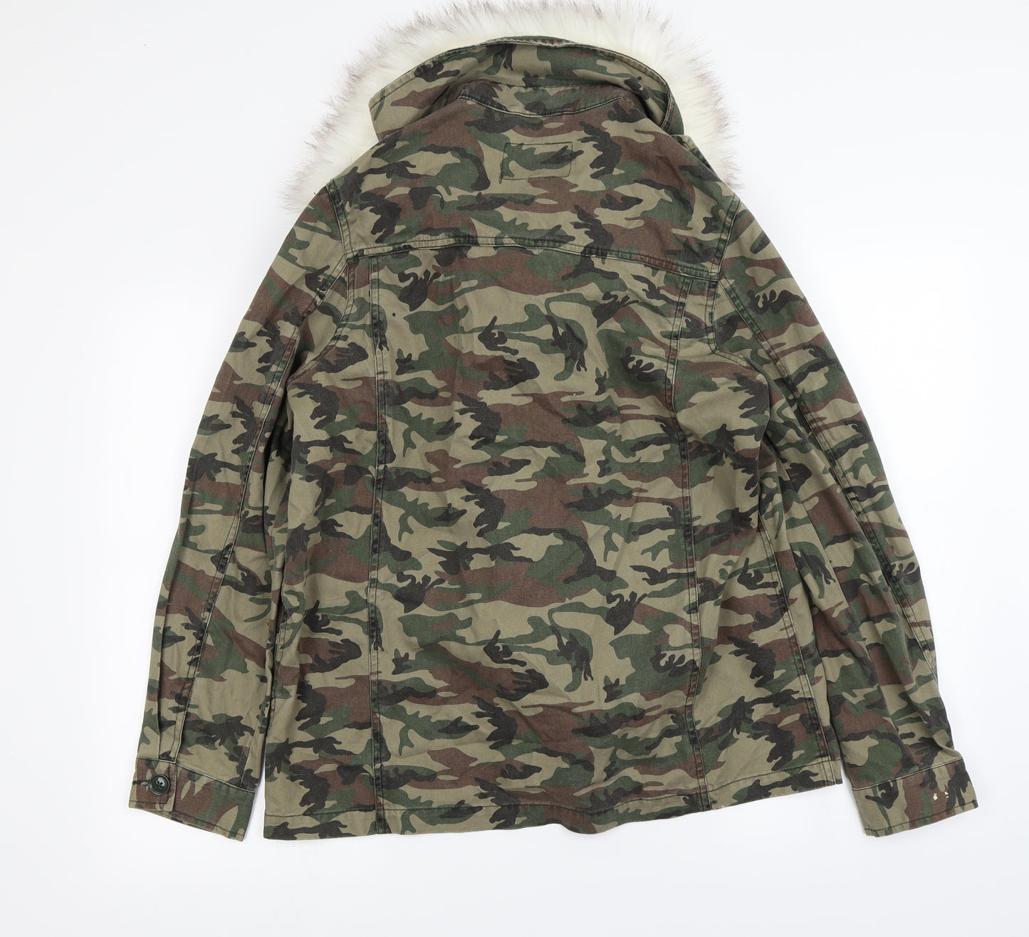 River Island  Womens Green Camouflage  Jacket Coat Size 14