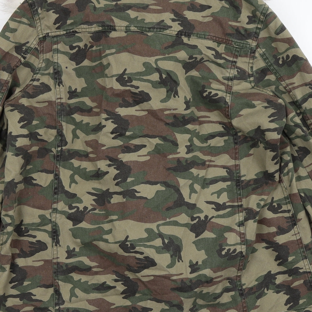 River Island  Womens Green Camouflage  Jacket Coat Size 14