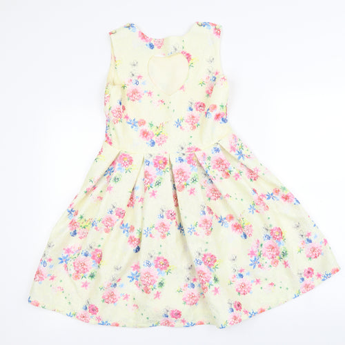 yummy  Girls Yellow Floral  A-Line  Size 11-12 Years