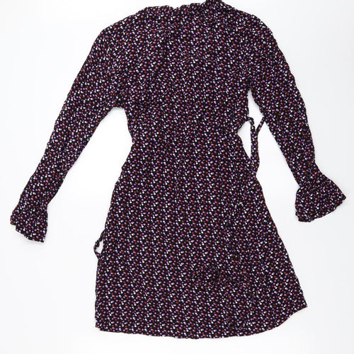 TU Womens Black Polka Dot  A-Line  Size 8