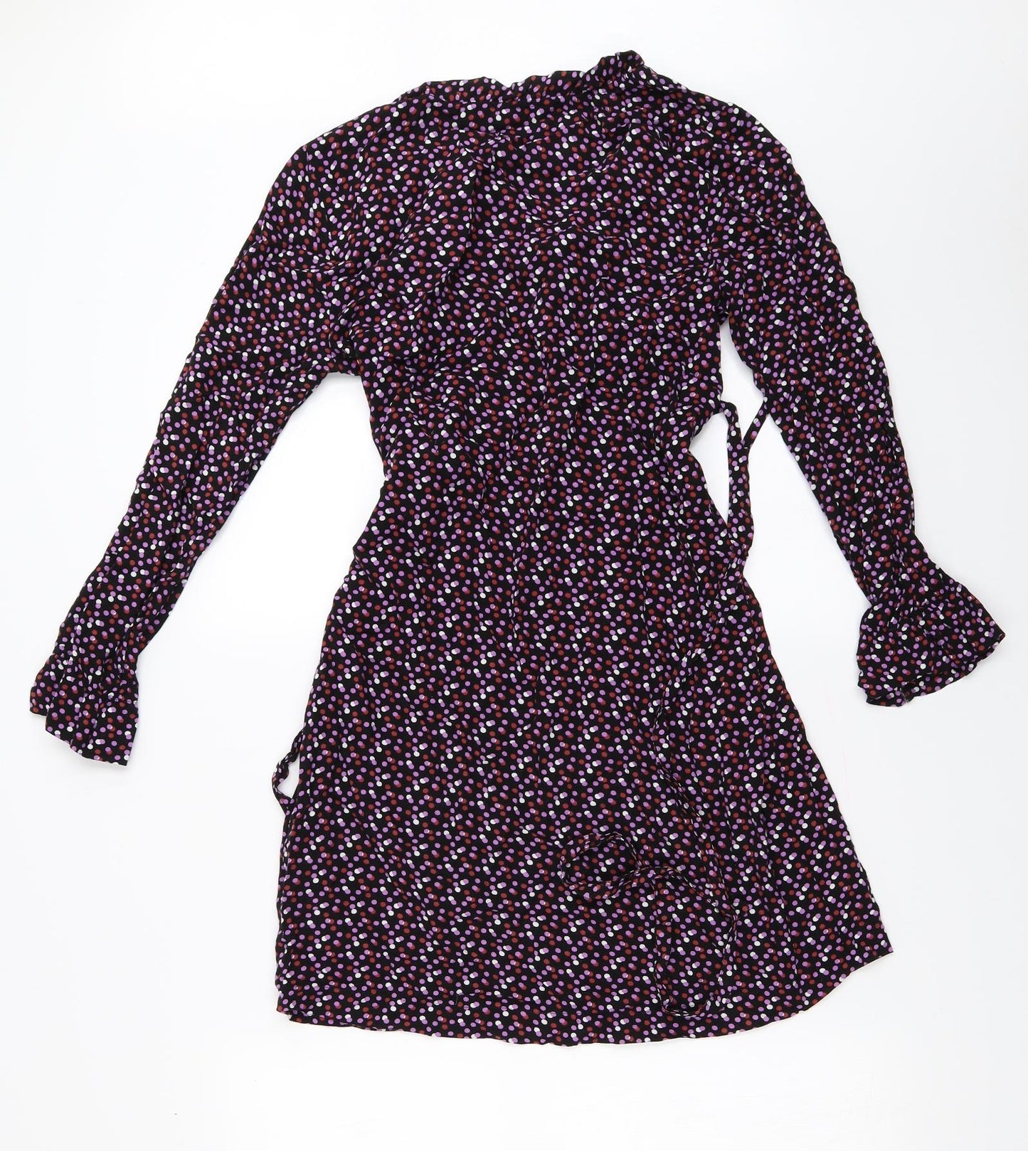 TU Womens Black Polka Dot  A-Line  Size 8