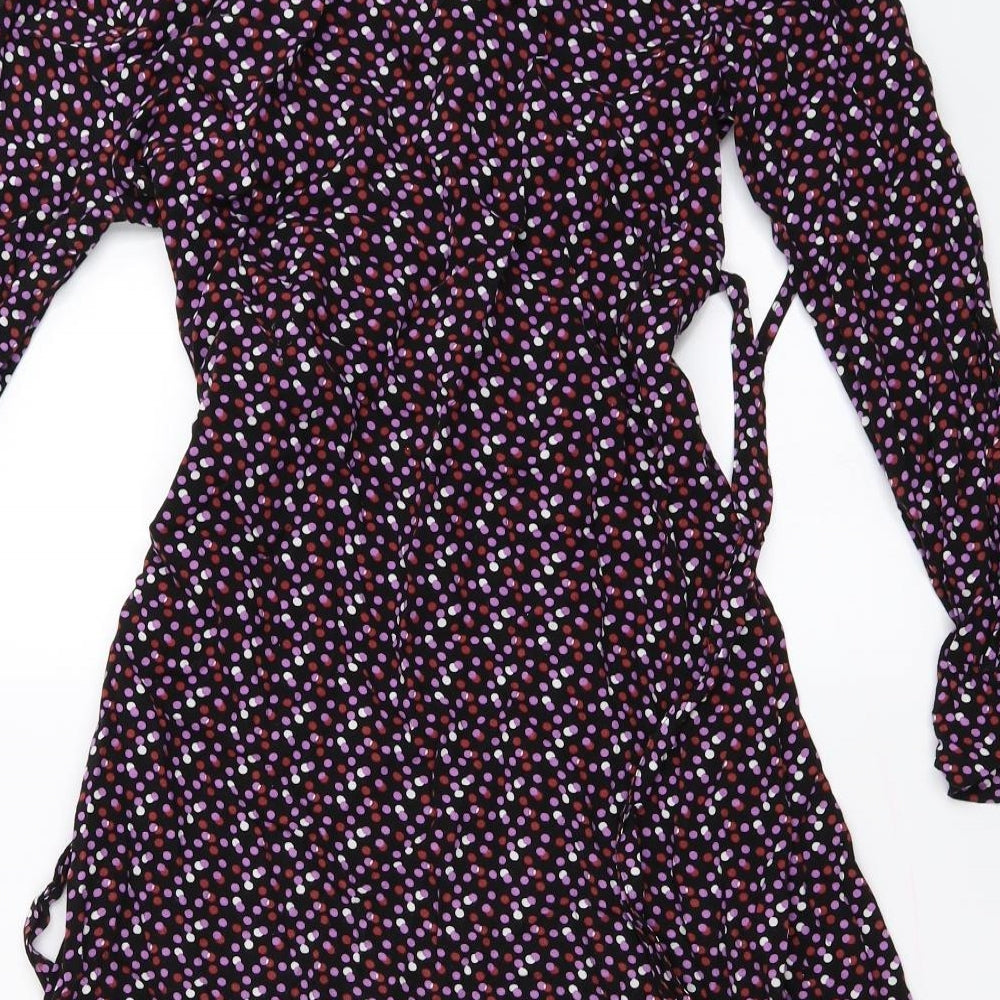TU Womens Black Polka Dot  A-Line  Size 8