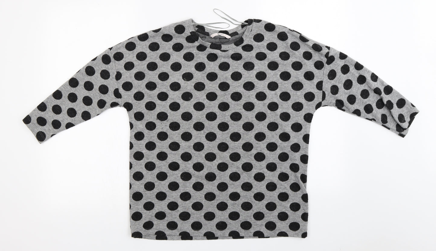 TU Womens Grey Polka Dot  Pullover Jumper Size 10