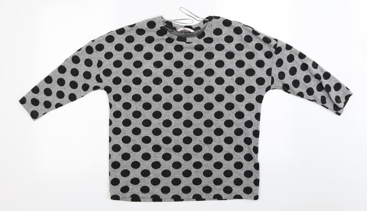 TU Womens Grey Polka Dot  Pullover Jumper Size 10