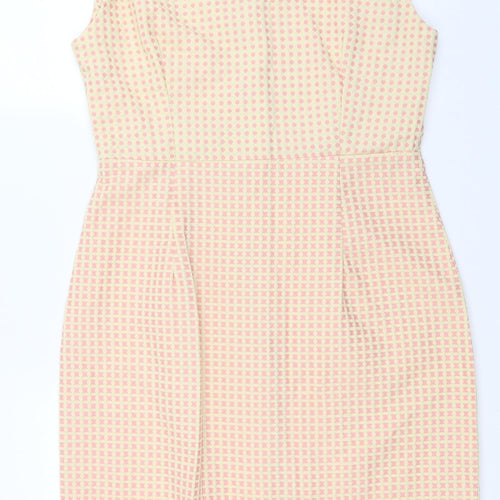 Real Form  Womens Yellow Check  A-Line  Size 14
