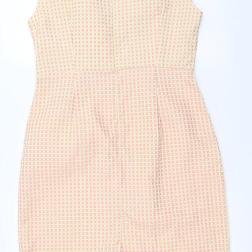 Real Form  Womens Yellow Check  A-Line  Size 14