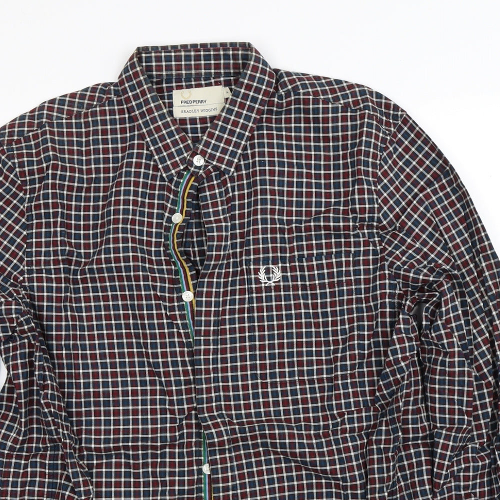Fred Perry  Mens Blue Check   Button-Up Size M