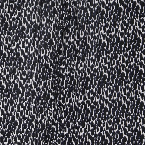 NEXT  Womens Black Animal Print  Trousers  Size 14 L24 in