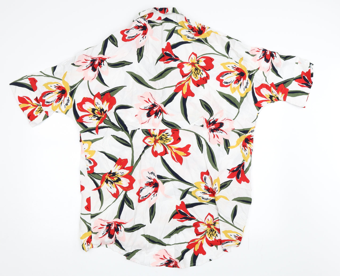 Bonmarché Womens White Floral  Tunic Blouse Size 18