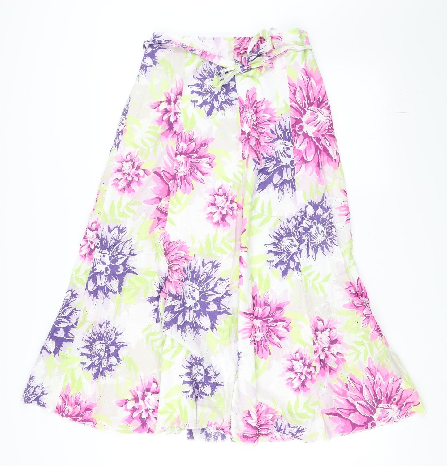River Island Womens White Floral  Flare Skirt Size 14