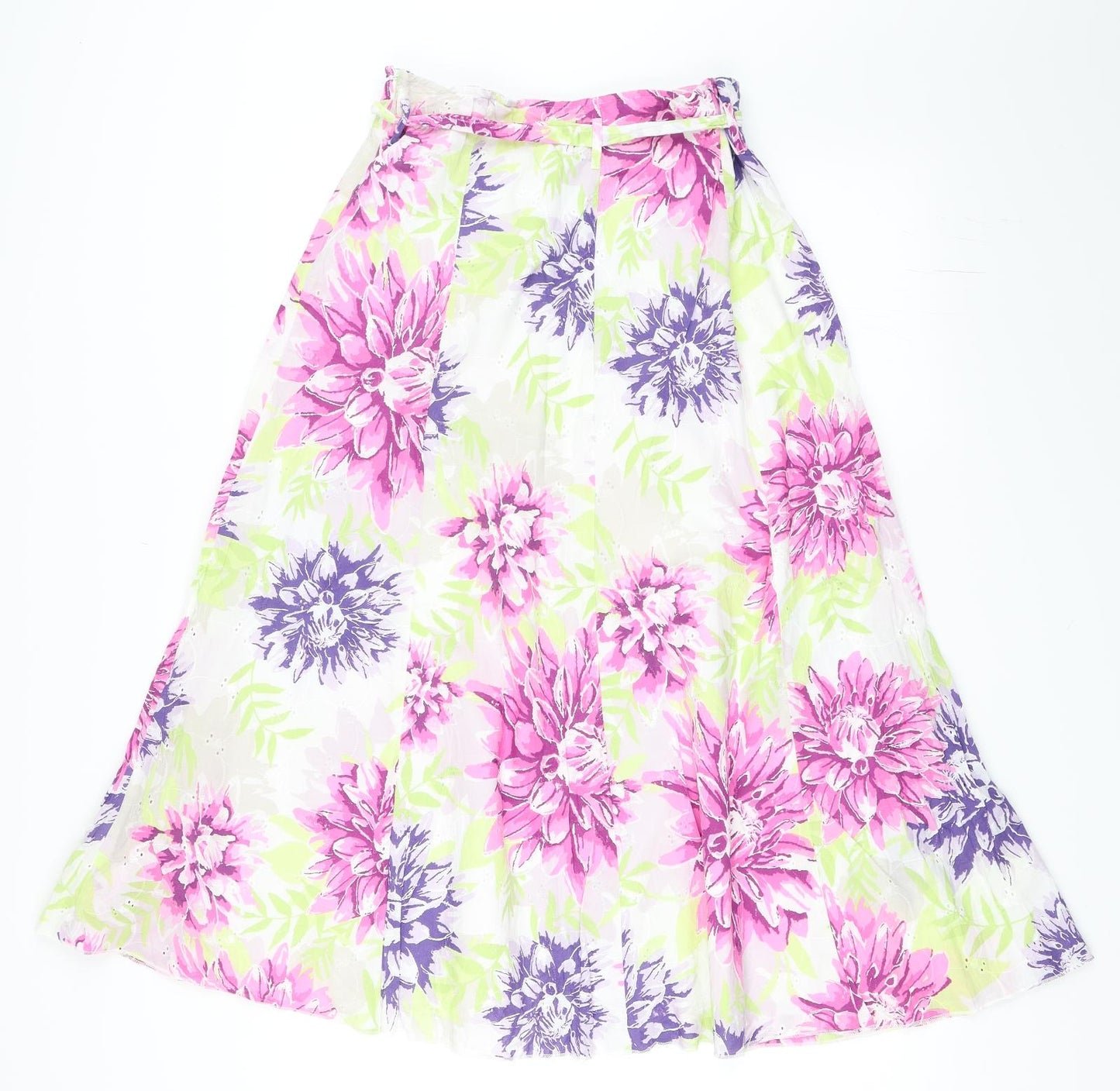 River Island Womens White Floral  Flare Skirt Size 14