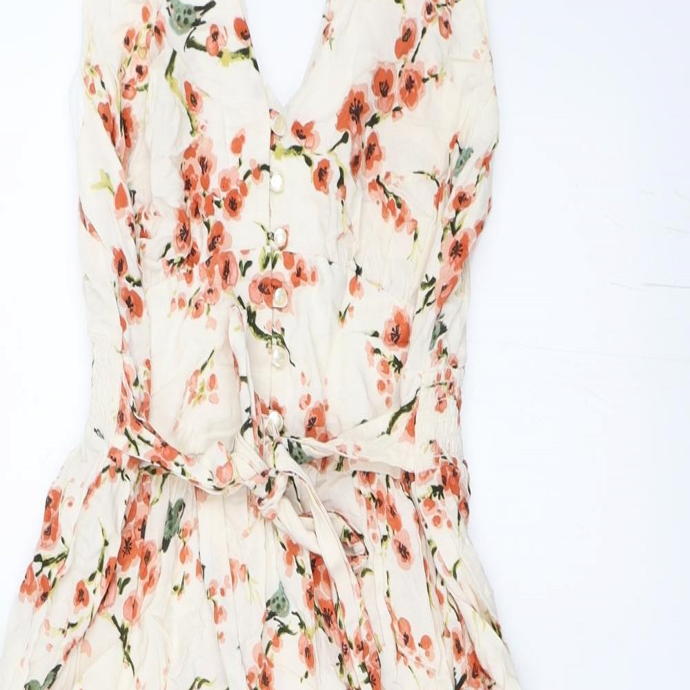 Red Herring Womens Ivory Floral  Fit & Flare  Size 18