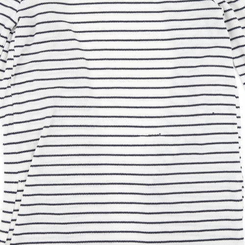 Primark Womens White Striped  Cardigan Jumper Size S