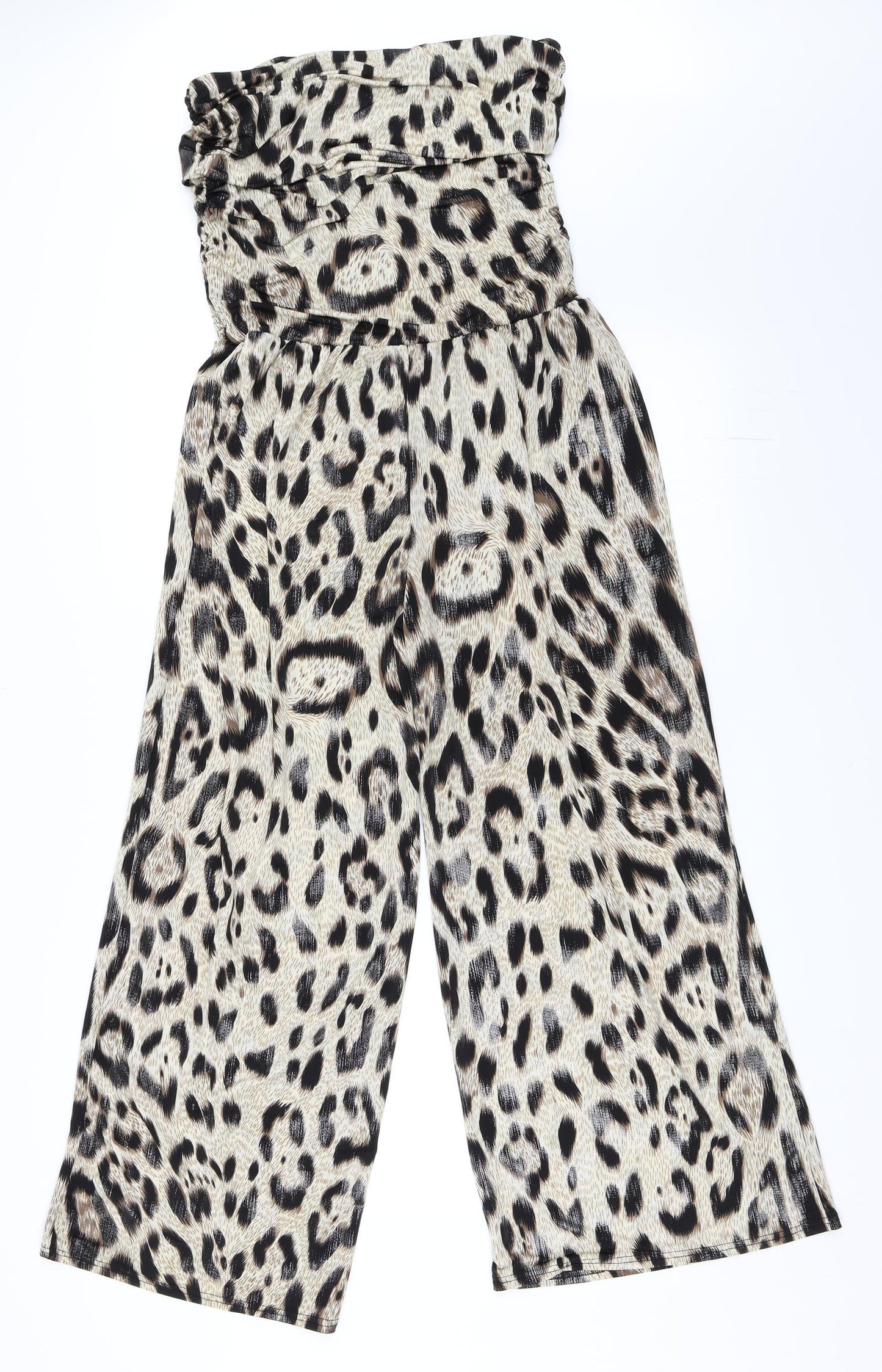 Secret Womens Beige Animal Print  Jumpsuit One-Piece Size M  - leopard print