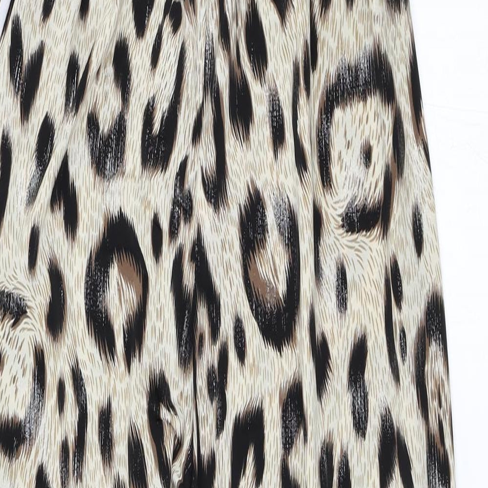 Secret Womens Beige Animal Print  Jumpsuit One-Piece Size M  - leopard print