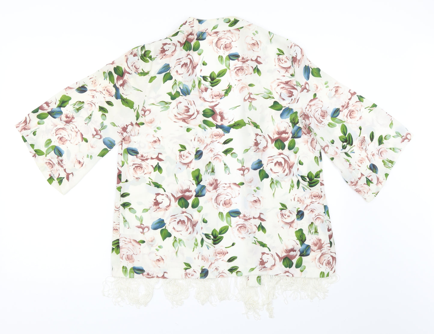 New Look Womens Ivory Floral  Cardigan Jumper Size 12  - Kimono