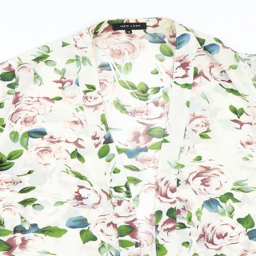 New Look Womens Ivory Floral  Cardigan Jumper Size 12  - Kimono