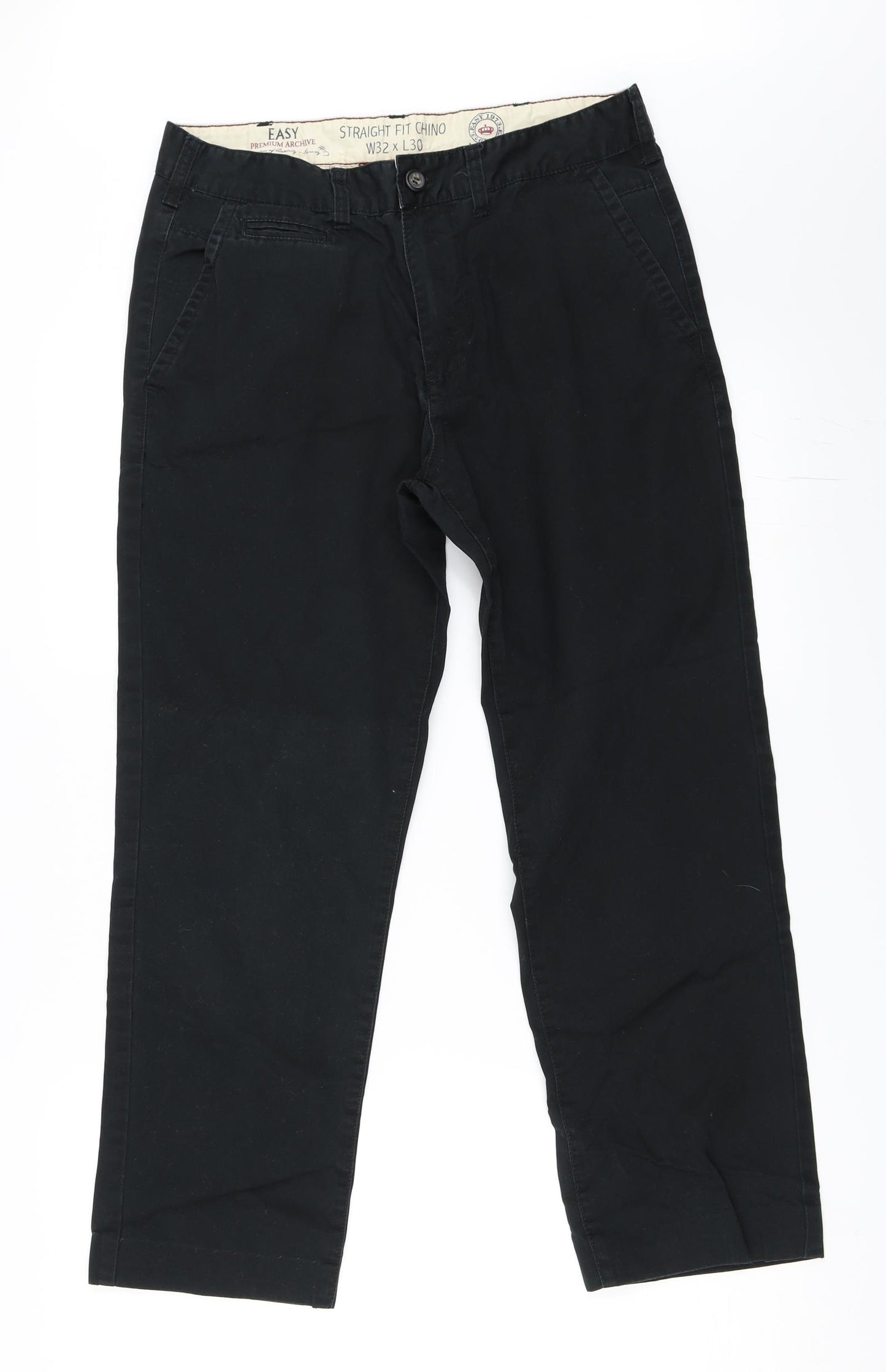 Easy Mens Black   Chino Trousers Size 32 in L30 in