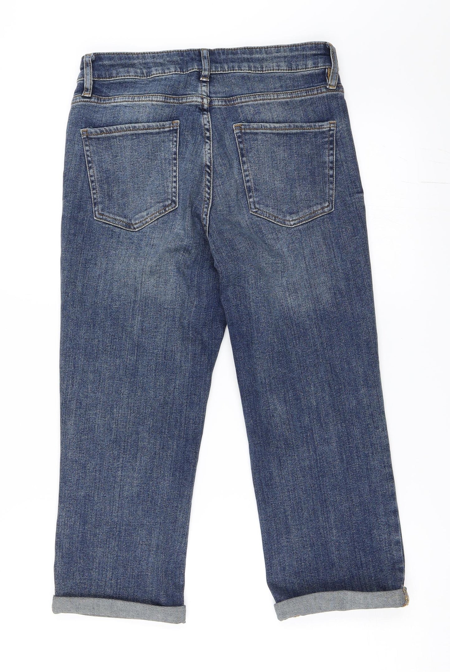 F&F Womens Blue  Denim Cropped Jeans Size 10 L20 in