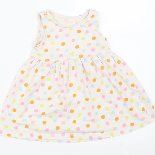 Primark Girls Ivory Polka Dot  Skater Dress  Size 9-12 Months