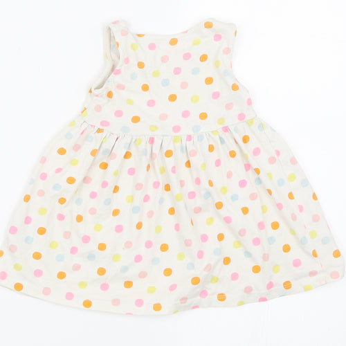 Primark Girls Ivory Polka Dot  Skater Dress  Size 9-12 Months