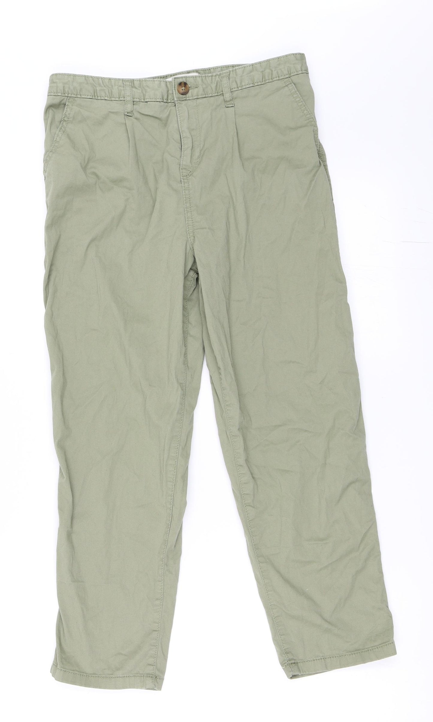 F&F Womens Green   Cropped Trousers Size 8 L23 in