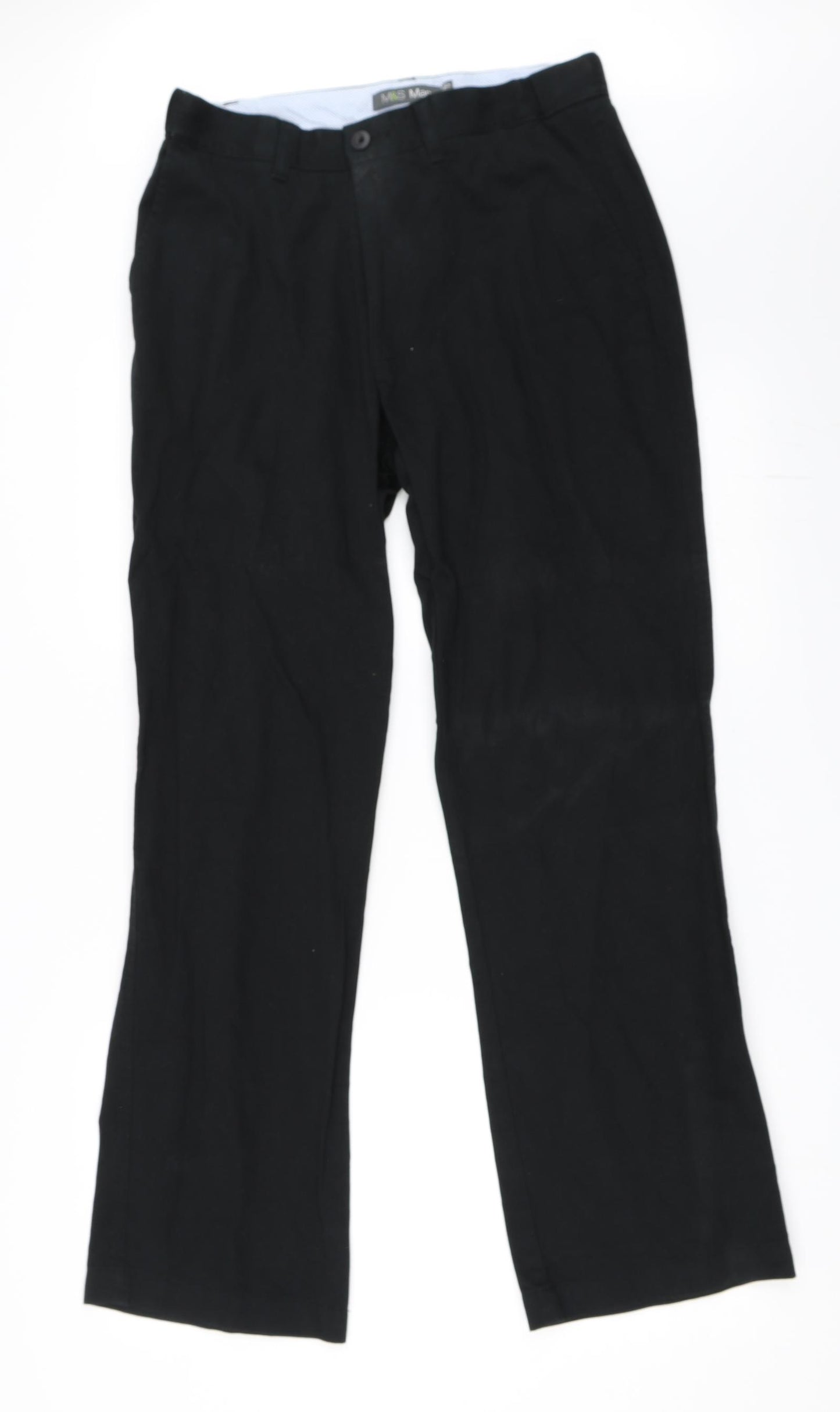 Marks and Spencer Mens Black   Chino Trousers Size 32 in L31 in