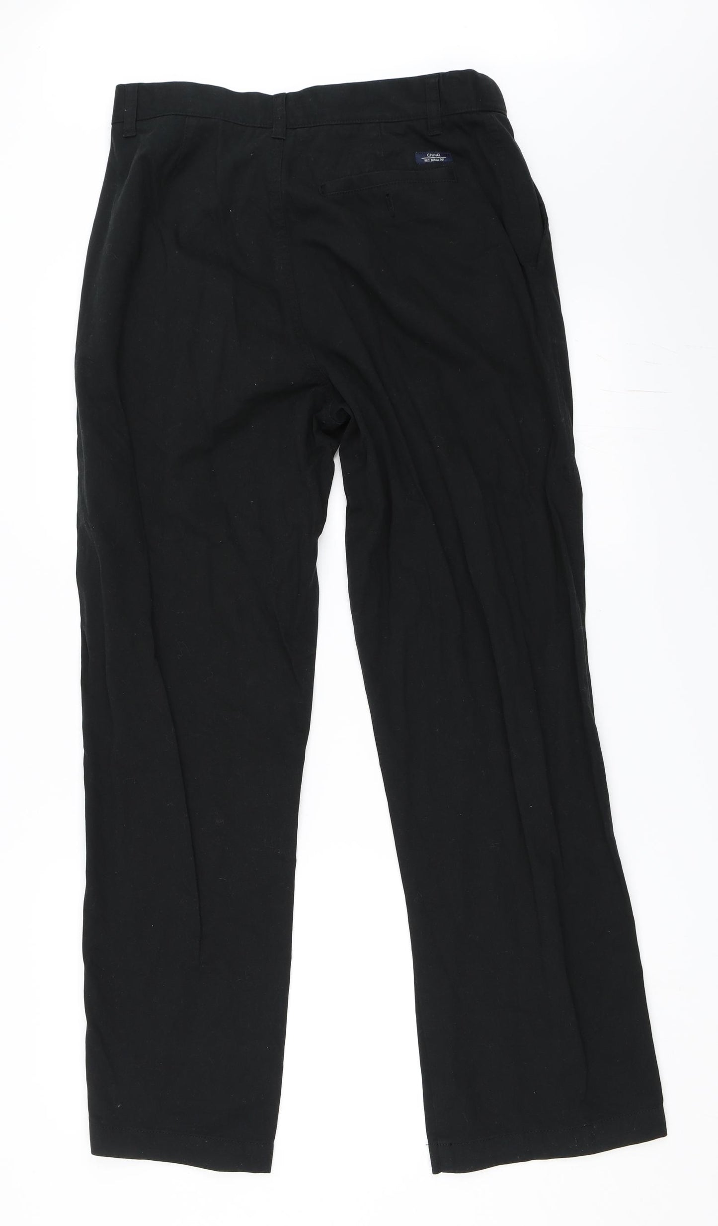 Marks and Spencer Mens Black   Chino Trousers Size 32 in L31 in
