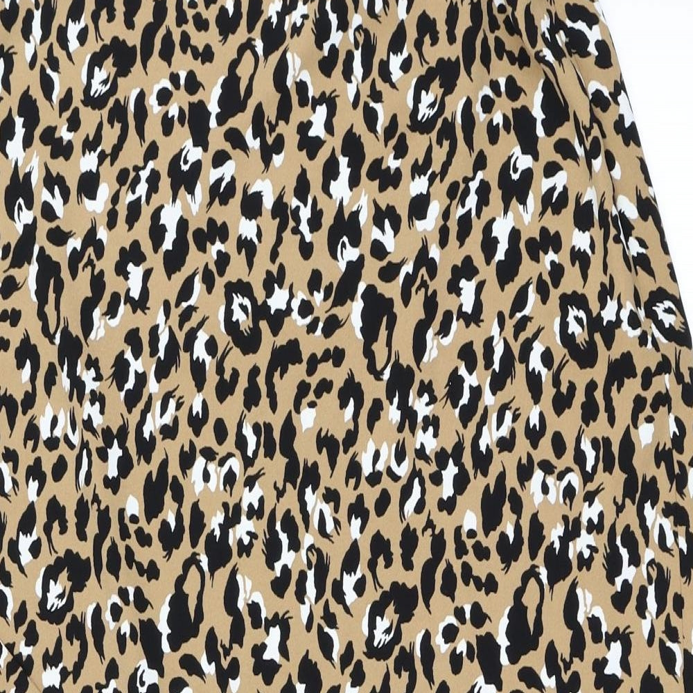 NEXT Womens Beige Animal Print  Flare Skirt Size 10