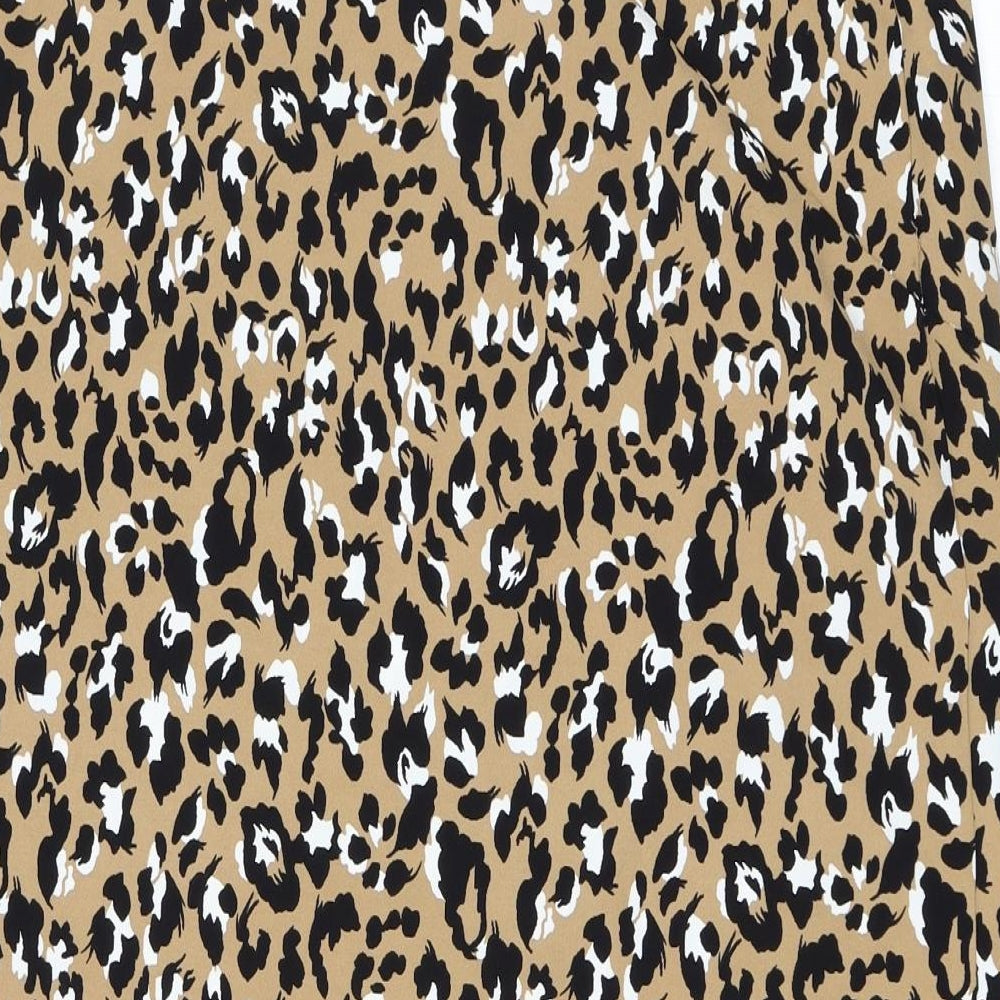 NEXT Womens Beige Animal Print  Flare Skirt Size 10