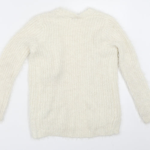 F&F Girls Ivory   Cardigan Jumper Size 8-9 Years