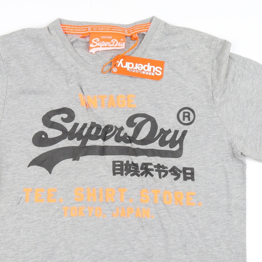 Superdry Mens Grey    T-Shirt Size L