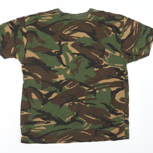 Preworn Boys Green Camouflage  Basic T-Shirt Size 11-12 Years