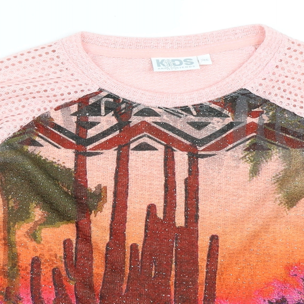 Kids & Friends Girls Pink   Pullover Sweatshirt Size 11 Years