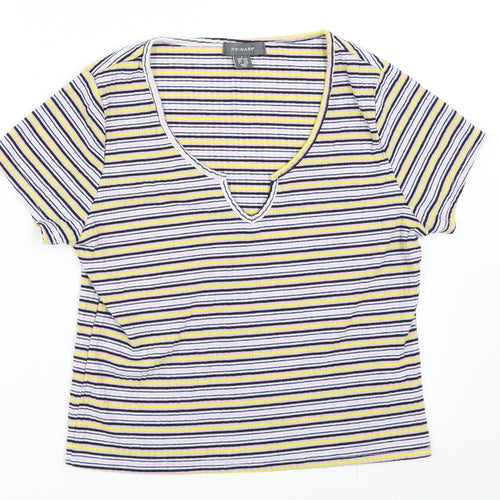 Primark Womens Purple Striped  Basic T-Shirt Size 14