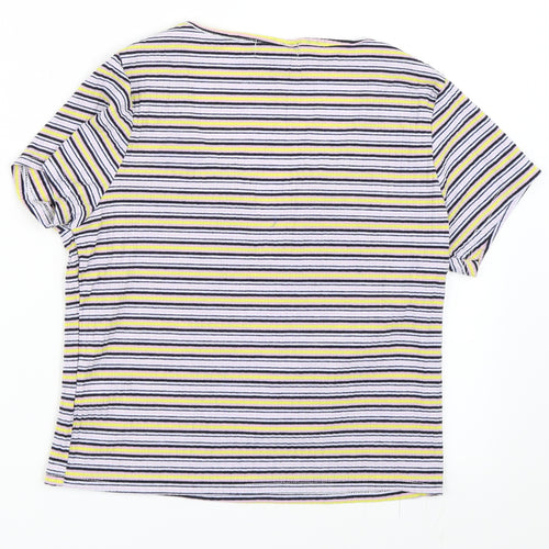 Primark Womens Purple Striped  Basic T-Shirt Size 14