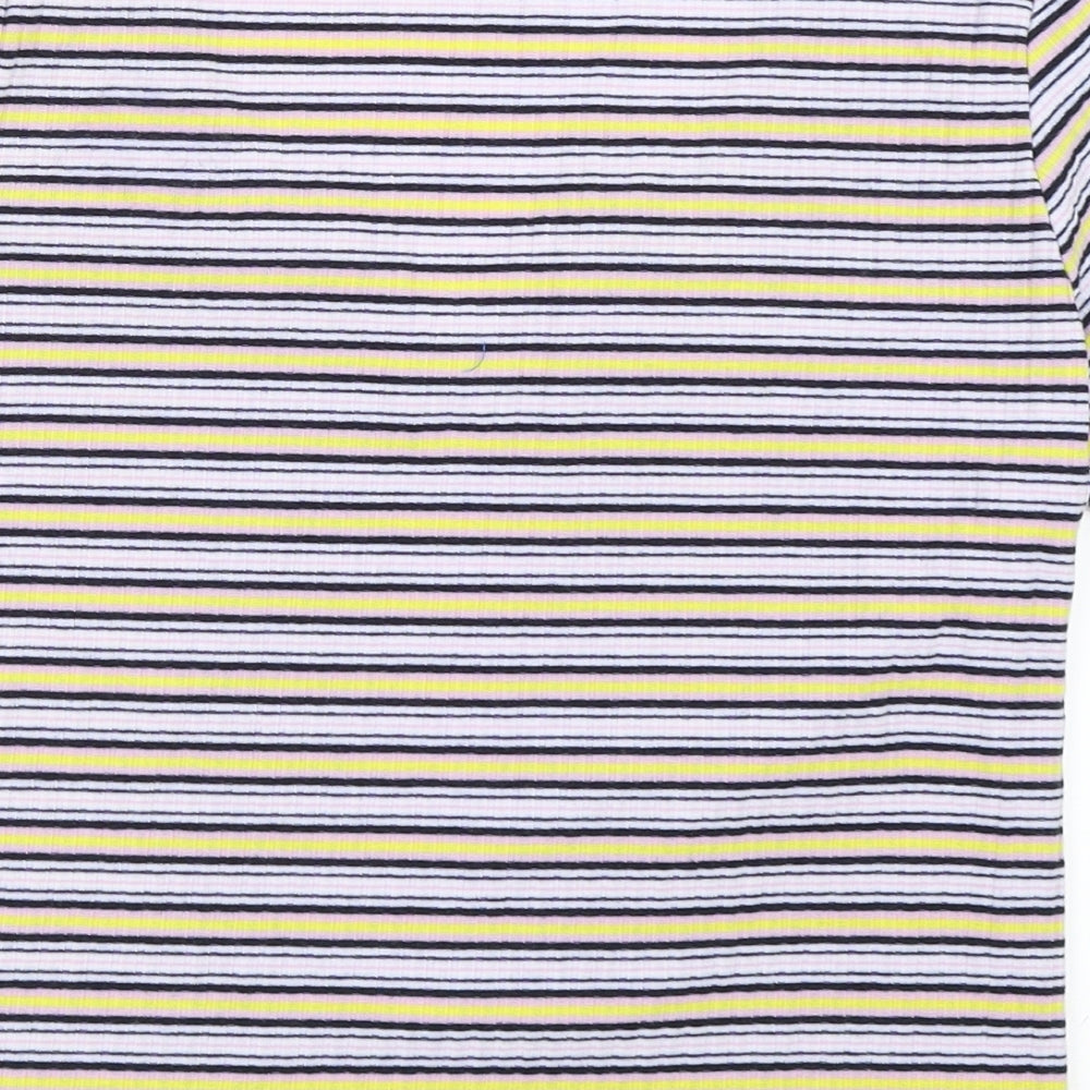 Primark Womens Purple Striped  Basic T-Shirt Size 14