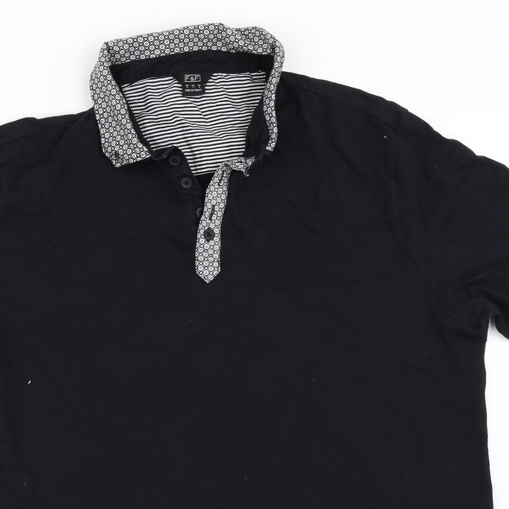 F&F Mens Black    T-Shirt Size L