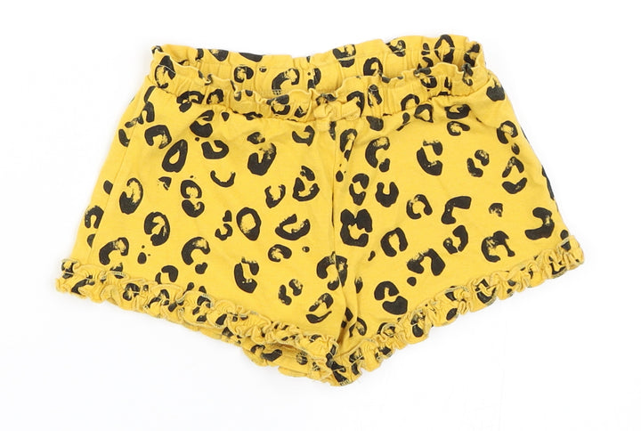 Disney Baby Girls Yellow Animal Print Cropped Trousers Size 12-18 Months