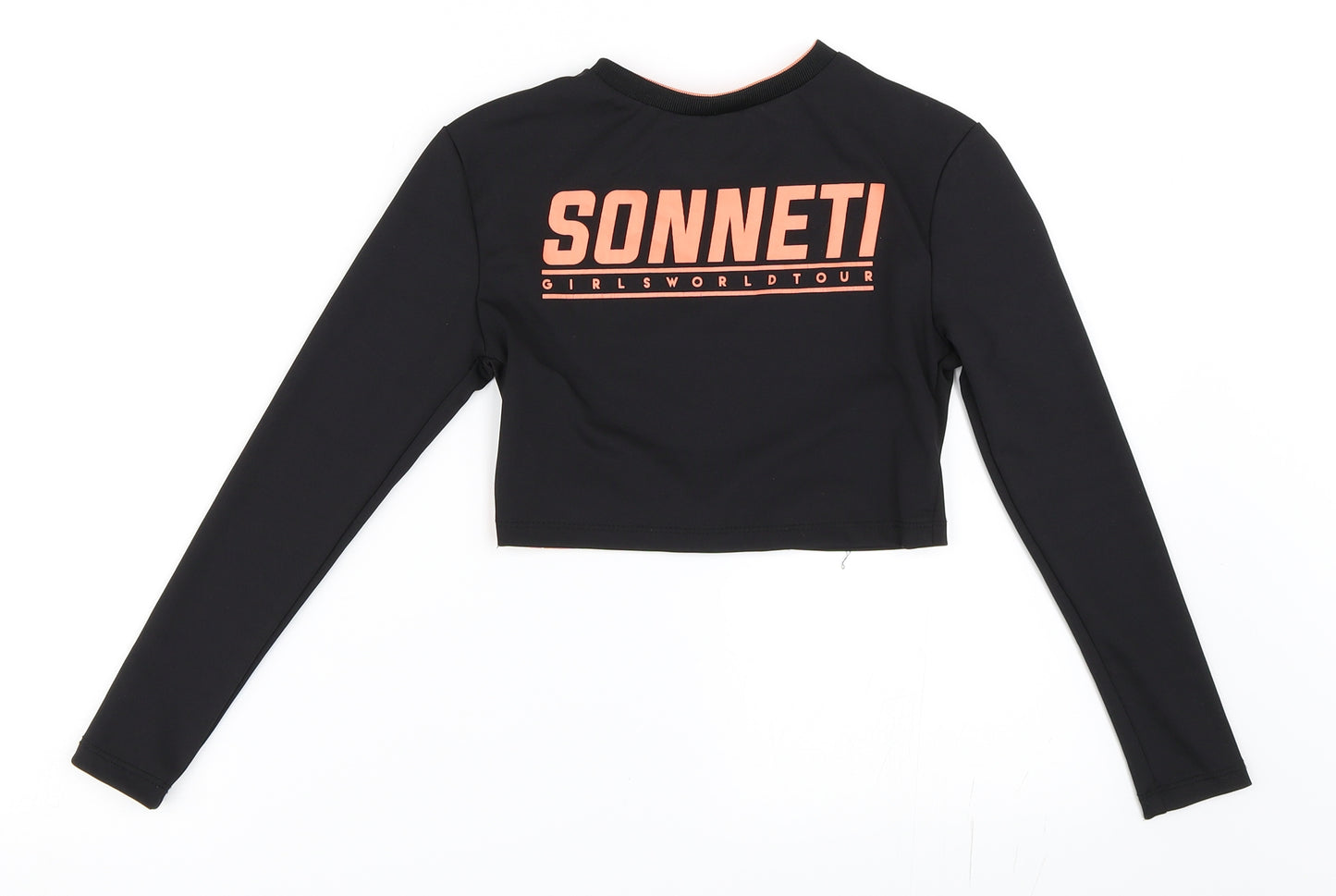 Sonneti Girls Black   Basic T-Shirt Size 9-10 Years  - Gym Top